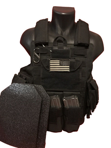 Black tactical vest plate - vest,