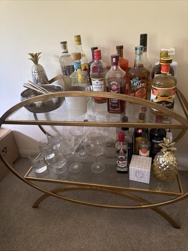 Gold bar cart - gold, trolley