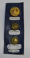 3 x Vintage KC Royal Marines Uniform Buttons - inc. Artillery & Light Infantry