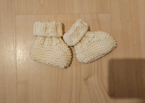 Handmade knitted baby booties - baby,