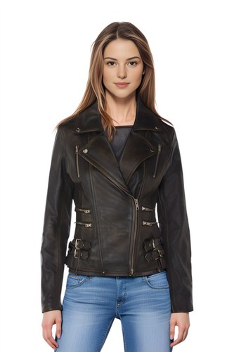 Ladies leather biker - ladies,