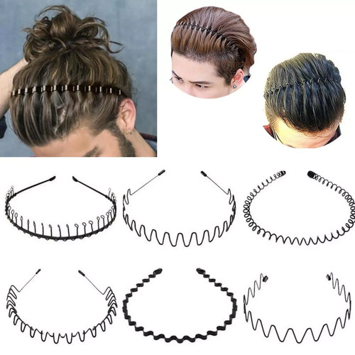 Black metal sports hairband - metal,