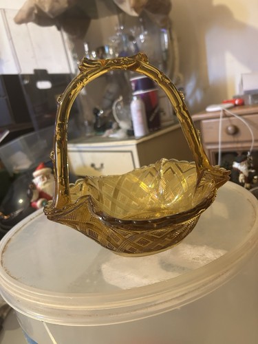 Large victorian glass - victorian, basket