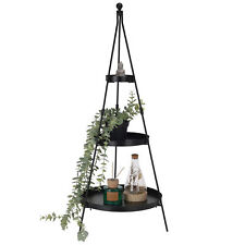 3 Tier Black Metal Pyramid Rack Display Stand Multiple Plant Flower Pot Holder