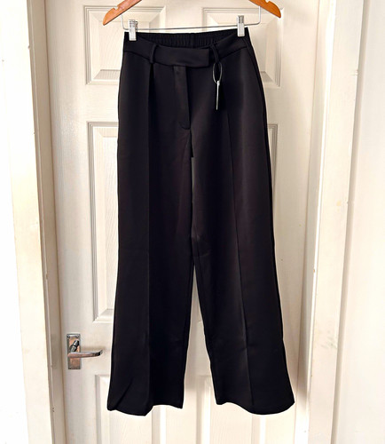 Boohoo womens black satin wide - satin,