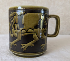Vintage John Clappison Hornsea Pottery Mug - DRAGON in olive and black