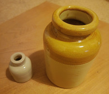 Vintage Small and Large Glazed Earthenware Storage Jars