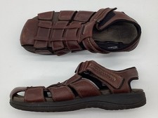 Clarks Shoes Mens 12 Brown Leather Closed Toe Strap Sandals Hiking Trail Casual