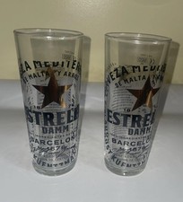 Estrella Damm Half Pint Beer Glasses BRAND NEW Set Of 6