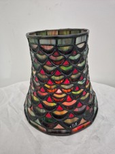 Interiors 1900 Tiffany Table Lamp shade, Red, Green , Amber and black, RARE 