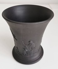 Wedgwood Black Basalt Classic Trumpet Flared Vase 