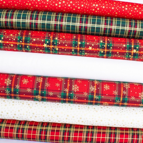 Christmas cotton fabric red - fabric,