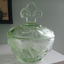 Vintage Art Deco Green Glass
