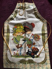 Vintage 1960s 1970s Minky Cotton PVC Bonnie Bonnets Apron Kitchen Cooking