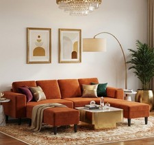 Orange U Shape Sofa Cinema