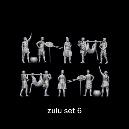 54mm zulu set - zulu, warriors