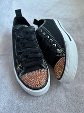 Ladies Black Canvas Trainers