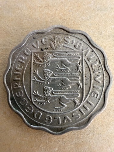 1959 guernsey three pence - guernsey, 3d