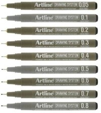 Artline Drawing Pens Black Ink