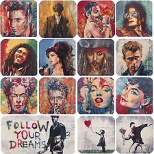 Cushion Bag Panels POP ART CULTURE ICONS Full Colour Tapestry Weave Fabric