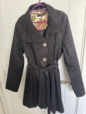 Steve Madden Women's Black Mid Length Trench Coat Size Large