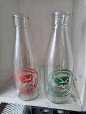 Vintage milk bottles, RAW UNPASTEURISED MILK,  No chips no cracks