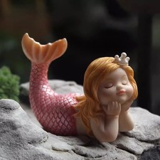 Resin mermaid fish tank decor