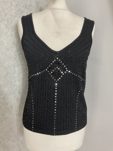 Kaliko black sequin beaded top - black,