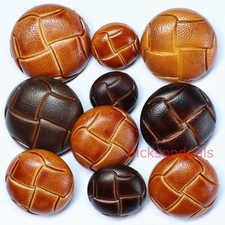6 Football Buttons Brown or