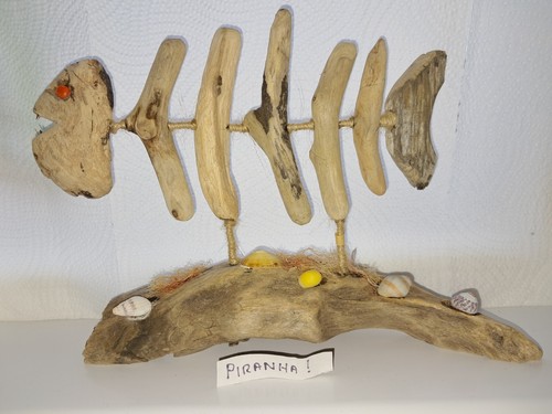 Driftwood piranha fish - driftwood,