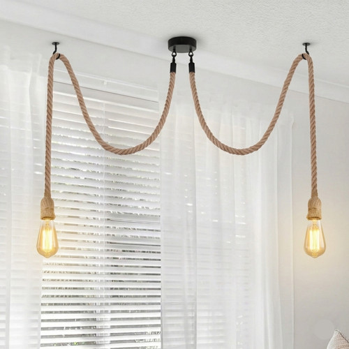 Spider pendant light hemp rope - pendant,