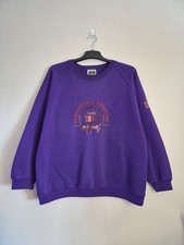 Vintage 90s NAF NAF Purple Embroidered Long Sleeve Oversized Sweatshirt XL