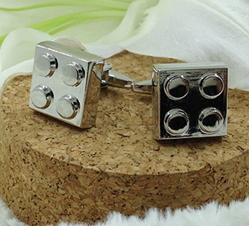 Cufflinks gift silver lego - cufflinks,