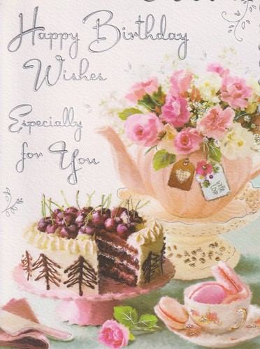 Open female birthday greeting - female,