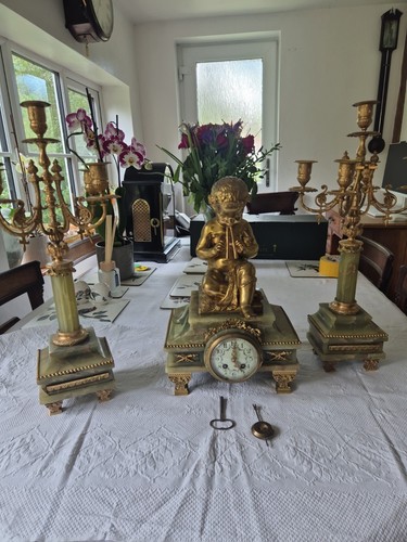 French antique ormolu and onyx - antique,