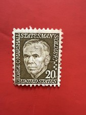 USA 20 Cent George C. Marshall Postage Stamp - Used Condition