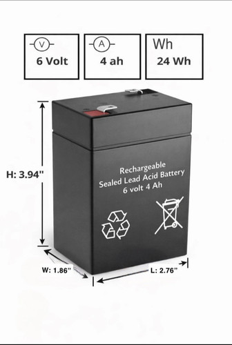 0ah rechargeable battery - 6v,