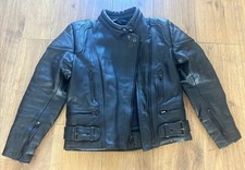 JTS Leather Biker Jacket Ladies Size 10 Black