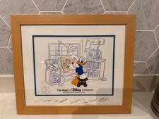 Autographed Magic Of Walt Disney Animation Cell Picture , 1999  Donald Duck