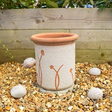 White Glazed Planter. 100% Frost proof. Large garden pot. 33cm Diameter