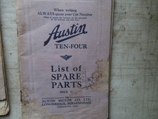 AUSTIN TEN FOUR SPARE PARTS