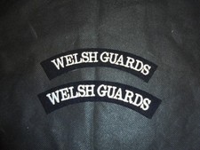 Pair of Welsh Guards Cloth Shoulder Titles Badges Patches