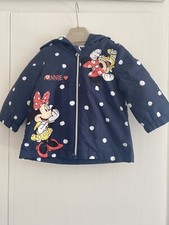 Baby Girls 0-3 Months Minnie Mouse Coat With Hood Blue Spots Tesco GC