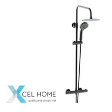 Ares Black Thermostatic Shower