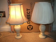 PAIR OF VINTAGE CREAM TABLE