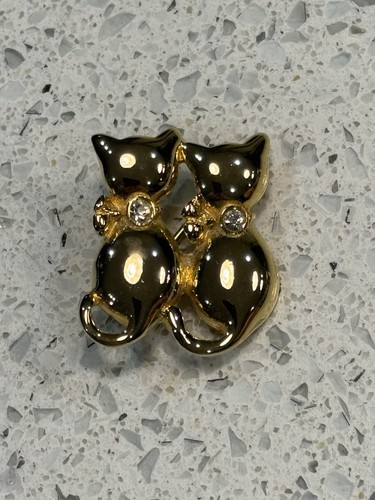 Vintage gold tone cats - vintage,