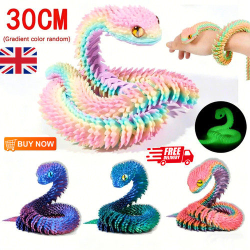 Printed snake figurine - printed,