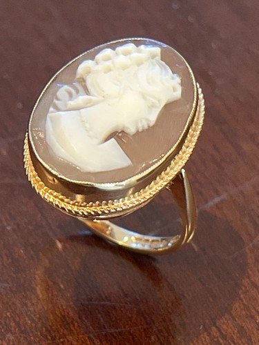 Vintage 9ct gold cameo - vintage, ring