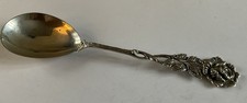 Vintage Fancy Ornate Decorative Silver Plate Rose Design Fruit Spoon Cutlery