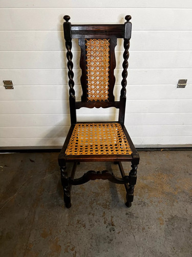 Antique high back wooden - back,